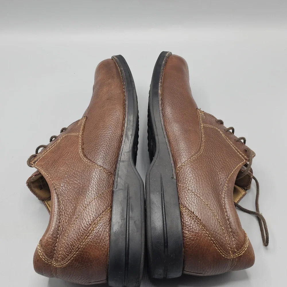 GH Bass & Co Pebbled Leather Oxford Brown Lace Up Shoes Mens 10.5 W Base-lex